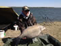 Keith Thompson with a 32.4 lb smallmouth buffalo caught during session 3 of the Wild Carp Club of Austin,  North Texas